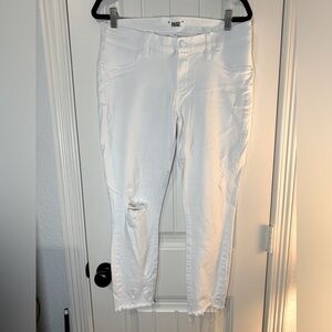 Paige White Distressed Crop Jeans - Size 30